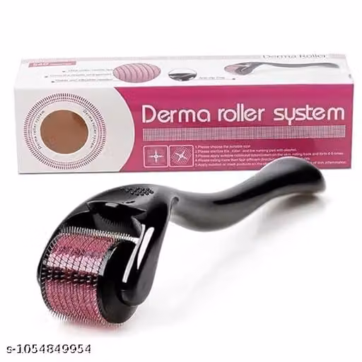 Derma Roller 0.5mm for Hair & Beard Growth – 540 Titanium Micro Needles for Hair Regrowth, Beard Growth, Acne Scar Reduction & Skin Rejuvenation – Safe for Men & Women (Black)