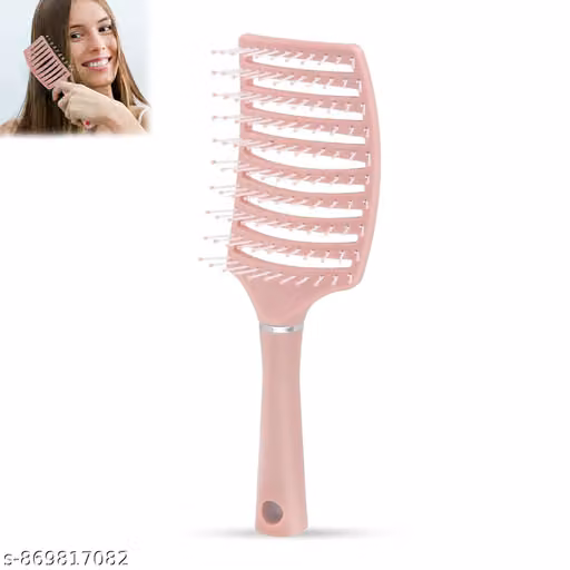 Portable Detangling Hair Brush Pack of 1 Pink Colour, Curly & Straight Hair Brush for Women & Men Accessories Use in Salon, Home & Personal Use