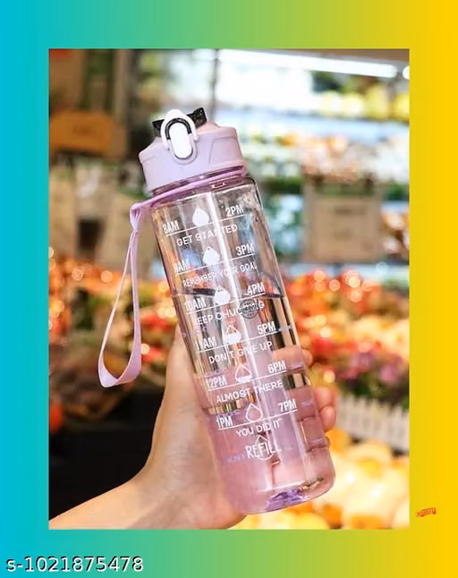 Water Bottle - 1000 ml Motivational Time Marker, Leakproof Durable BPA-Free Non-Toxic Sipper Water Bottle for Office, Gym & School, TIME MAKER WATER BOTTLE