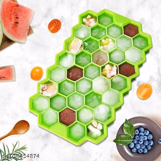 Ice Cube Tray Silicone for Freezer Honeycomb 37 Cavity Ice Cube Mould Flexible Tray for Freezer, Chocolate Cake Maker, Ice Trays for Chilled Drinks, Reusable (Multi Color) 1 Pcs