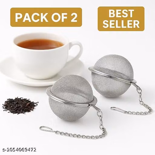 Stainless Steel Mesh Tea Ball Infuser, Loose Leaf Strainers Interval Diffuser for Flower Loose Leaf Tea & Seasoning Spices -Teapot, Cup, Mug, Pot (Ball Infuser, Pack of 2)
