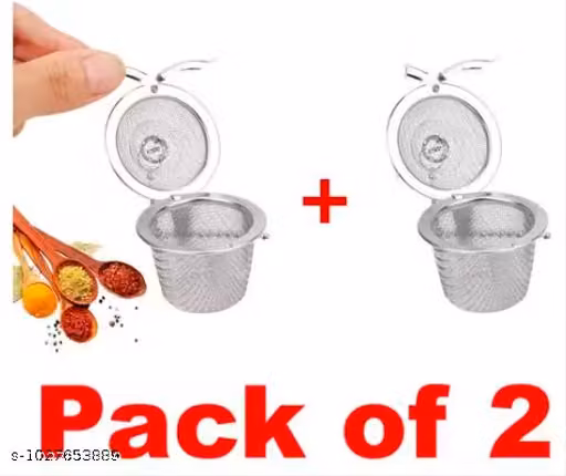 Premium Stainless Steel Tea Strainer Infuser Pack of 2 for Loose Leaf Tea | Green Tea Filter Mesh Ball with Chain & Hook | Rust Proof Reusable Tea Infuser Basket | Tea Brewing Tool for Cup Mug Coffee Herbal Tea | Easy Clean Locking Tea Filter for Kitchen