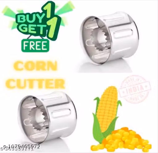 Buy 1 Get 1 Free Corn Cutter – Unbreakable Corn Cob Kernel Stripper with Stainless Steel Blades and Hand Protector, Mini Circular Corn Shaving Thresher Kitchen Gadget (Pack of 2)