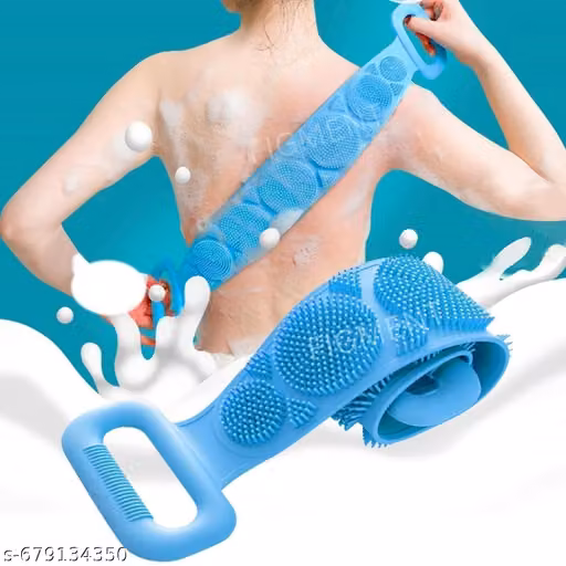 Silicone Body Back Scrubber Double Side Bathing Brush for Skin Deep Cleaning Body Scrubbers & Brushes RANDOM COLOR 1 Pcs