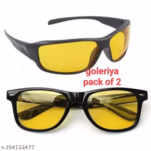 Goleriya day and night vision yellow sunglasses pack of 2