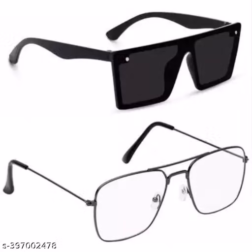 Goleriya Unisex Multicolour Round Sunglasses (Pack of 2)