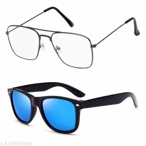 Goleriya New Trendy Unisex Sunglasses White and Black Frame (pack of 2)
