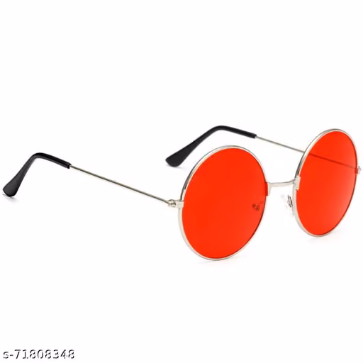 Unisex Silver Metal Round , UV Protected Sunglasses (Pack of 1)