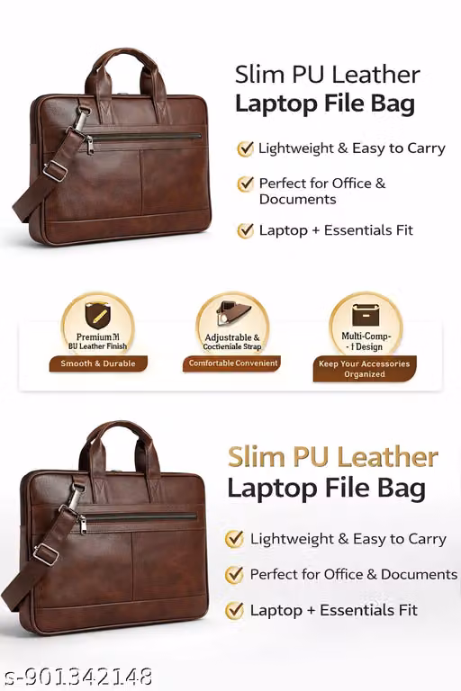 LAPPY BAG PU BROWN LEATHER MATERIAL/ Adjustable Shoulder Strap – Comfortable carrying option