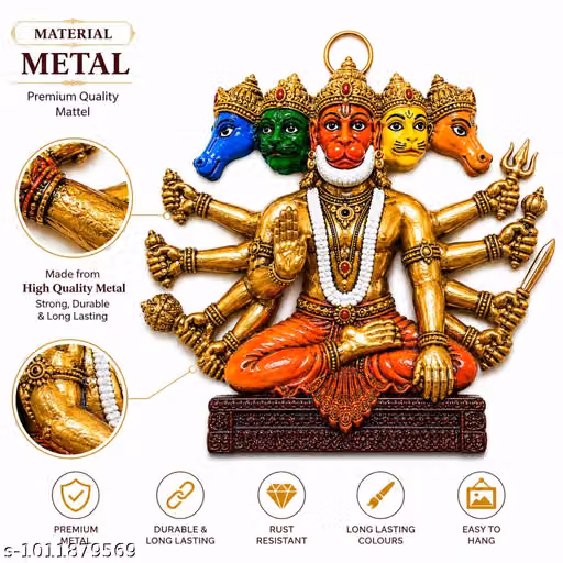 Panchmukhi Hanuman Ji Vastu Protection Wall Hanging for Main Door