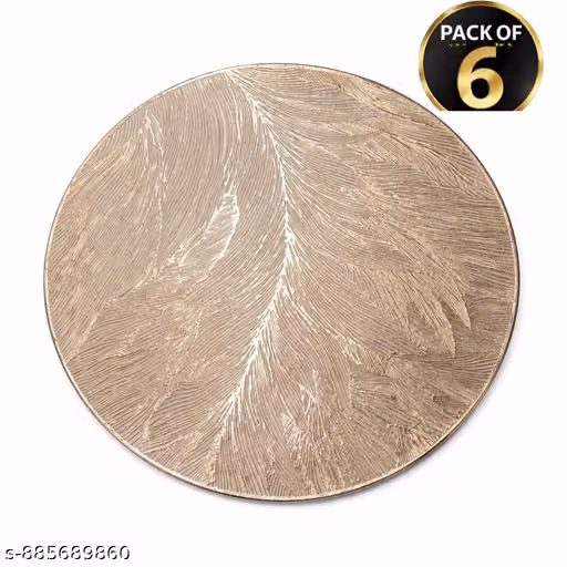 Modern Round Placemats Set | Waterproof Dining Table Mats Pack of 6 | Heat Resistant