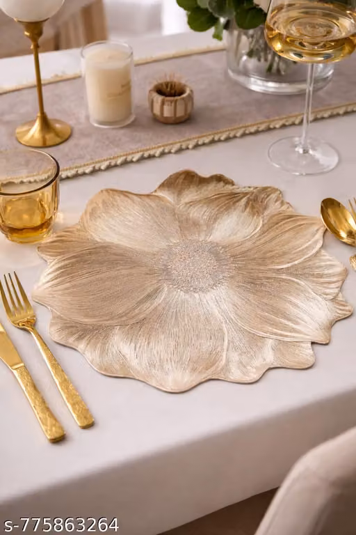 GOLD FLOWER TABLE MAT(pack of 6)