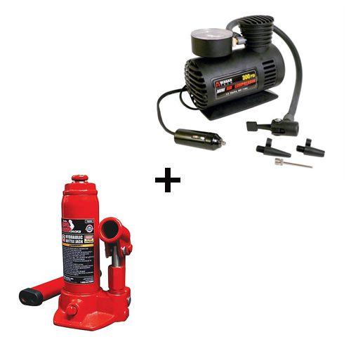 Car Special Combo - 2 Ton Hydraulic Jack + Air Compressor