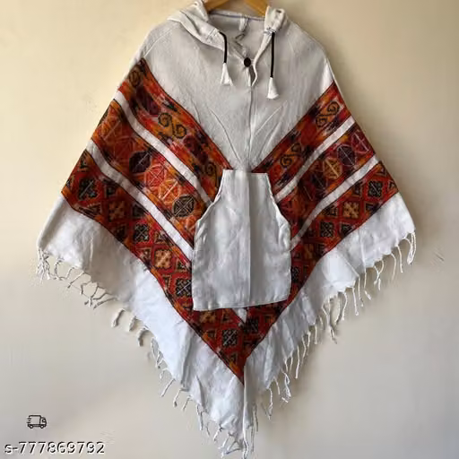 Wool blend Poncho
