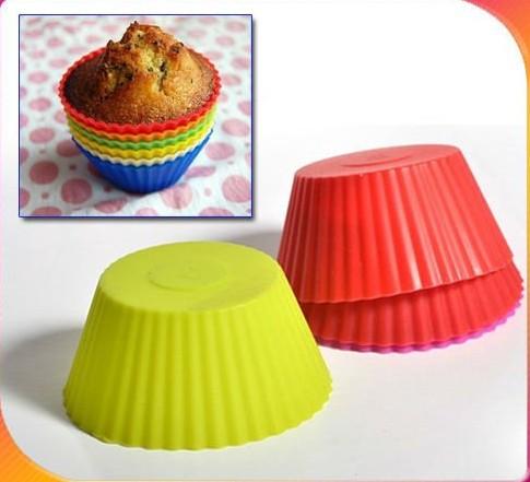 Silicone Cup Cake Moulds Round- 6 Pcs