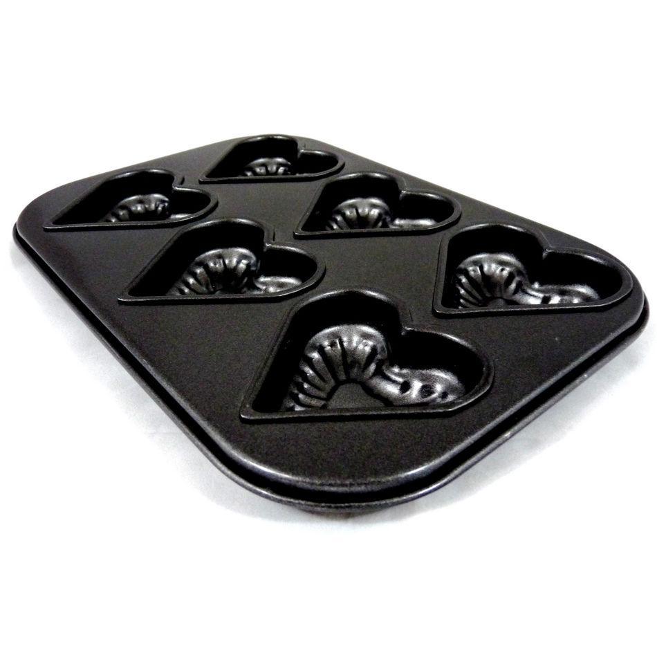 6 Cups Heart Shape Muffin Chocolate Pudding Pastry Baking Tray Tools Non-stick Cake Mold