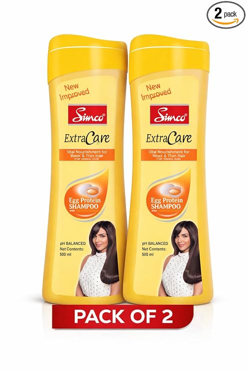 Simco Oxyveda Extra Care Egg Protein Hair Shampoo, 500 ml Pack Of 2