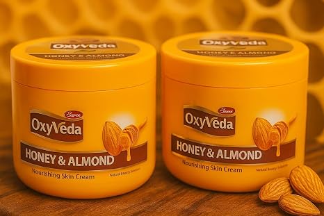 OxyVeda Honey & Almond Nourishing Skin Cream, Natural Beauty Solutions, Moisturizing Body Cream with Natural Ingredients