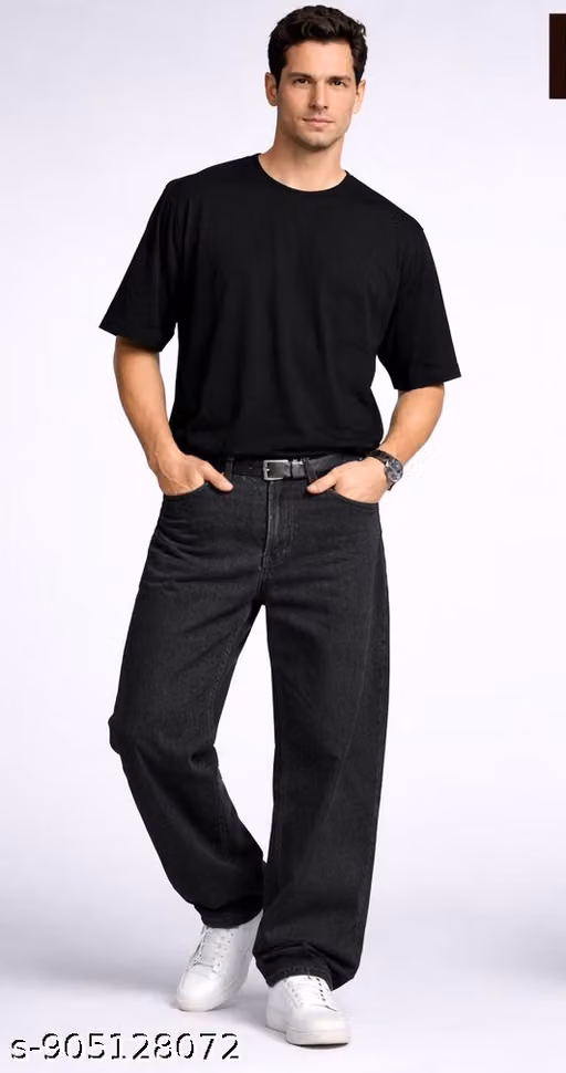 BLACK STRAIGHT FIT JEANS
