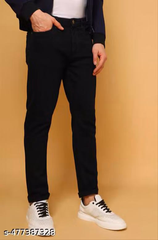 BLACK PLAIN JEANS MAN