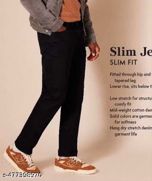 MAN TRANDING BLACK PLAIN JEANS