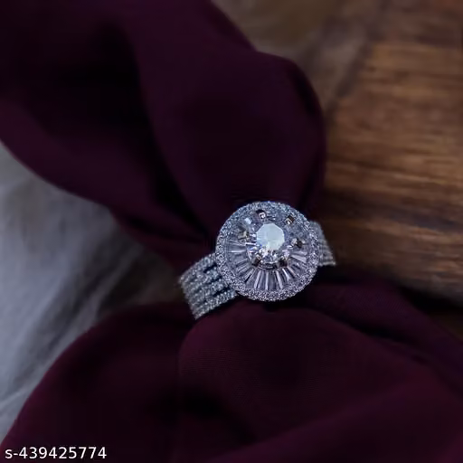 Exquisite AD Stone Silver Plated Rings For Women