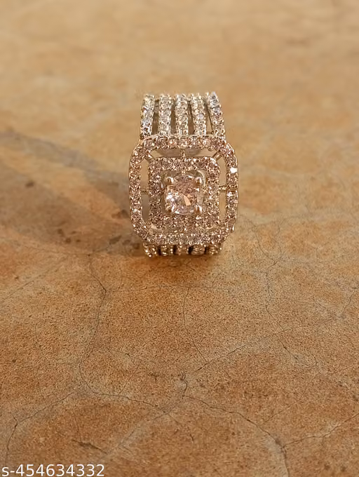 ad ring Multi Row Opera Ring With Swarovski Cubic Zirconia in Italian Sterling Silver white dimond