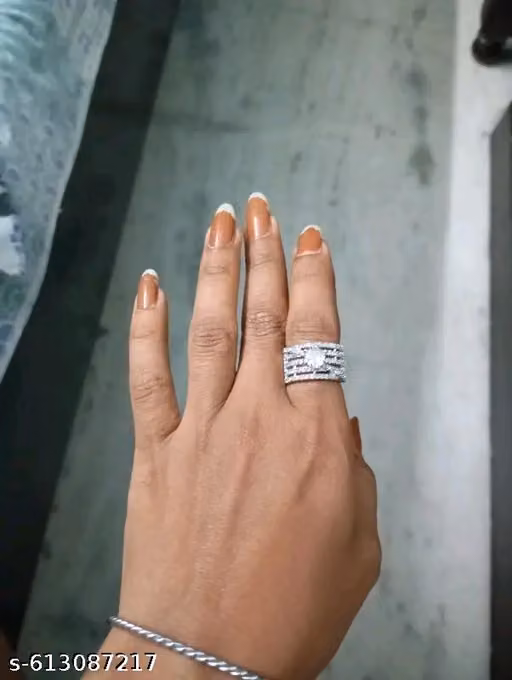 AD Ring Silver Plated Adjustable Ring AD Jewellery