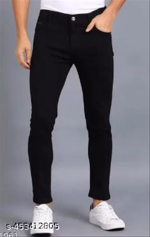 man osm black plain jeans