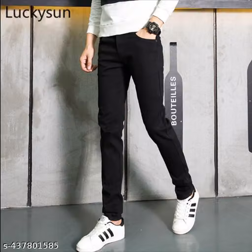 MAN BLACK HIGH QUAILTY JEANS MAN
