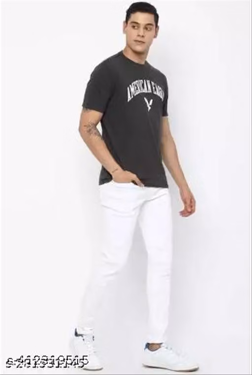 WHITE PLAIN JEANS