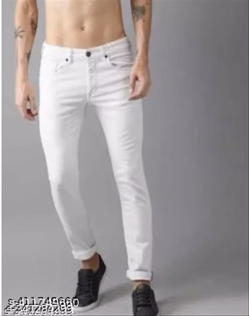 WHITE PLAIN JEANS