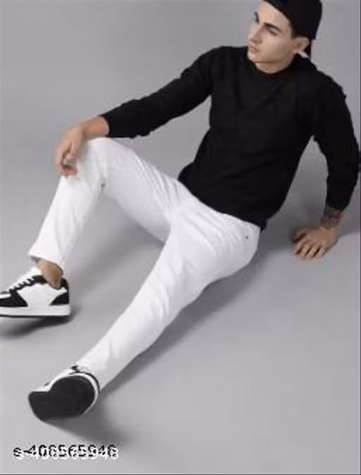 MUNK WHITE PLAIN JEANS