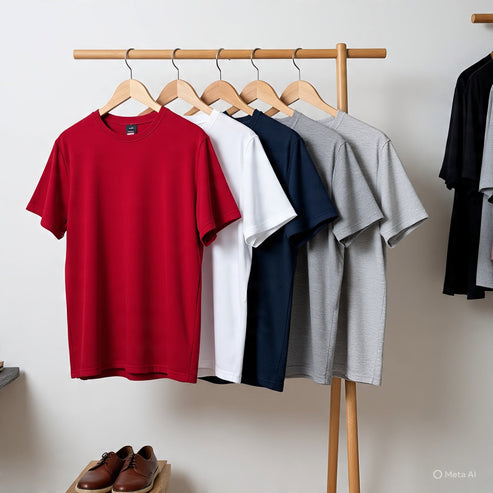 Combo of five 5 Heavy cotton grey, red, blue, white, grey