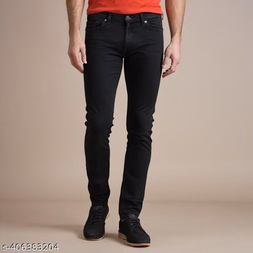 black plain jeans