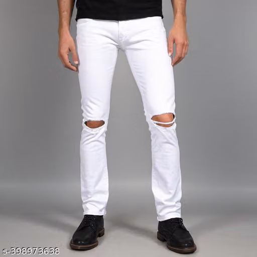 WHITE KNEE CUT MAN
