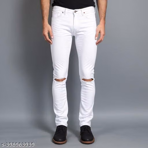 WHITE KNEE CUT MAN
