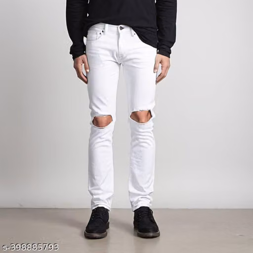 WHITE KNEE CUT MAN