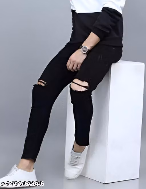 MONK BLACK PLAIN JEANS