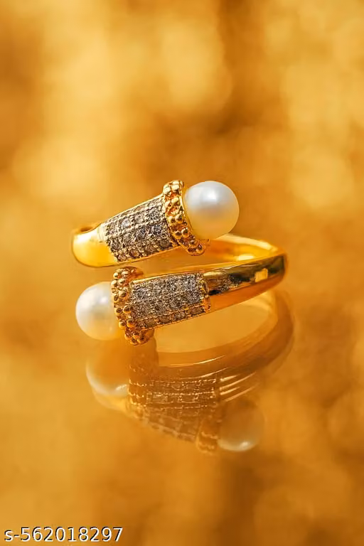 ad ring dual shape adjustable gold plated finger ring