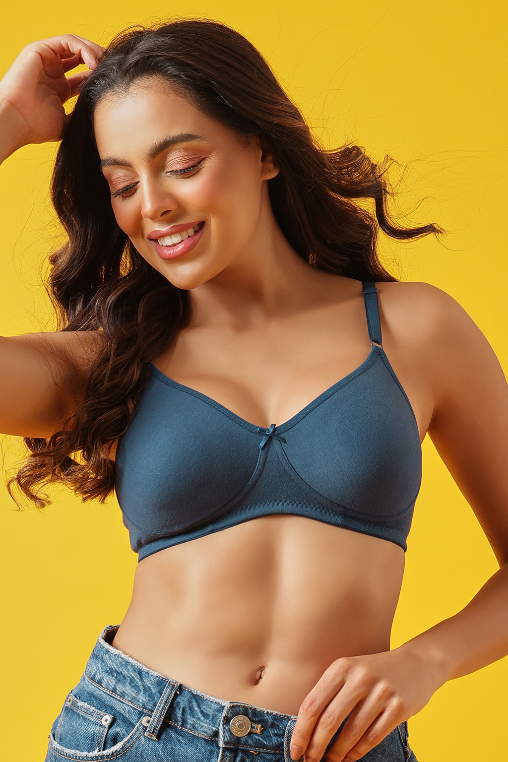 Clovia Non-Padded Non-Wired T-Shirt Bra _Navy Blue