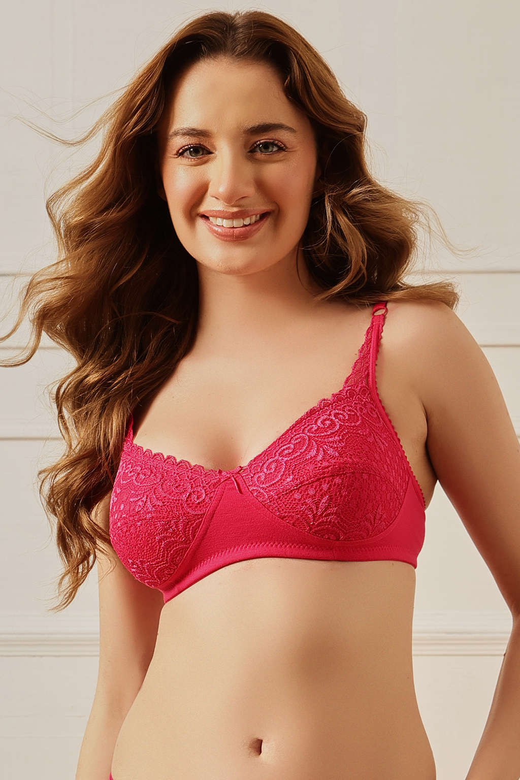 Clovia Women Non-Padded Cotton Rich Bra – Full Coverage, Pink