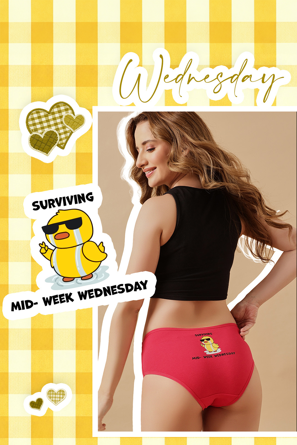 Clovia Women's Mid-Week Wednesday Cotton Mid Waist Hipster Panty