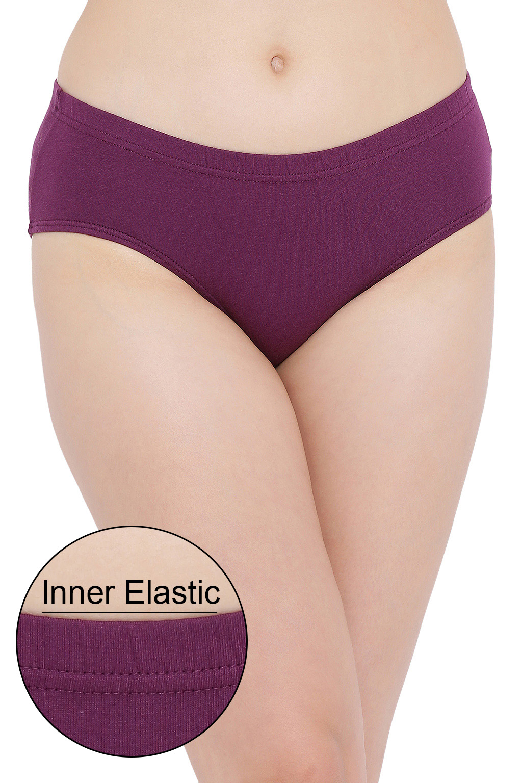 Clovia Women's Cotton Mid Waist Hipster Panty with Inner Elastic