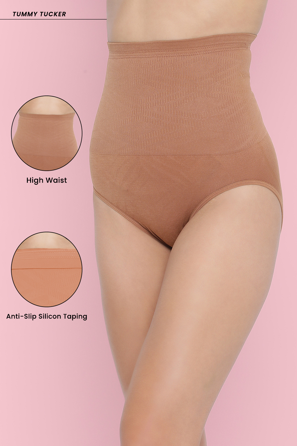 Clovia Women Tummy Tucker – High Compression, High-Waist, Beige