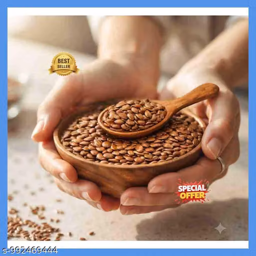Premium Raw Flax Seeds 100% Natural Superfood – Rich in Omeg-3, Fiber & Protein for Weight Management, Digestion & Heart Health