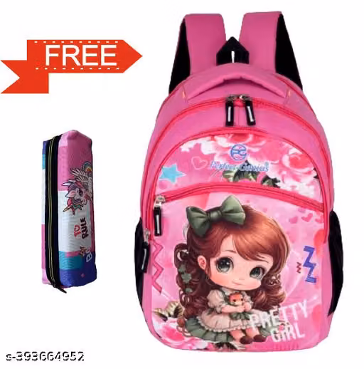 Designer School Bag for Kids, Boys, Girls, Travelling Bag, Picnic Bag, Gift Purpose Multicolor Kids Bags, School Bag, Bags, Kids School Bags, Kids Backpack For 2-7 Years ( Pink )
