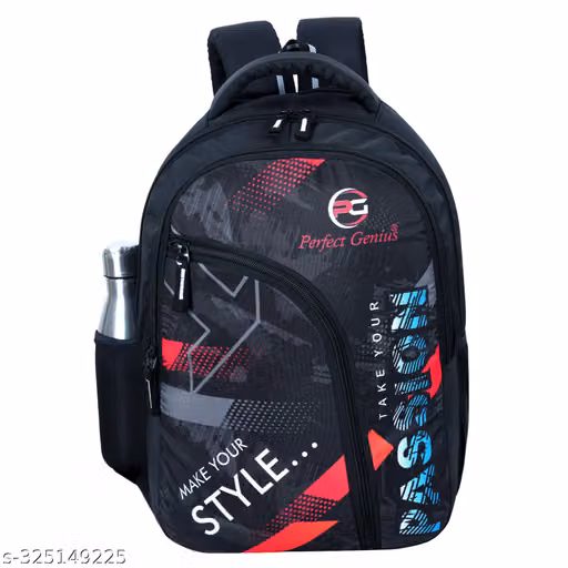 Stylish Printed Backpack for Boys & Girls | School College Bag | Lightweight Travel Backpack with Bottle Pocket