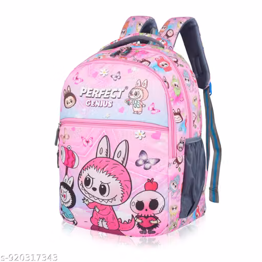 Stylish Kids School Bag for Boys & Girls – Lightweight 3-Zip Cartoon Print Backpack for Pre-School & Primary Students