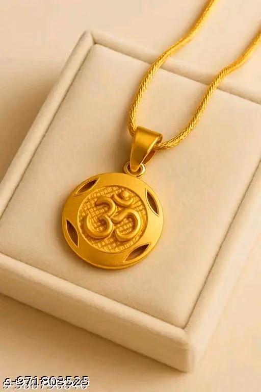 Pendants & Lockets in Women Fashion Golden Om Pendant with Snack Chain 18 inch Women Fashion > Accessories > Jewellery > Pendants & Lockets Om 24k gold plated pendant with chain for Men and women daily wear for hindu Dharam religious..